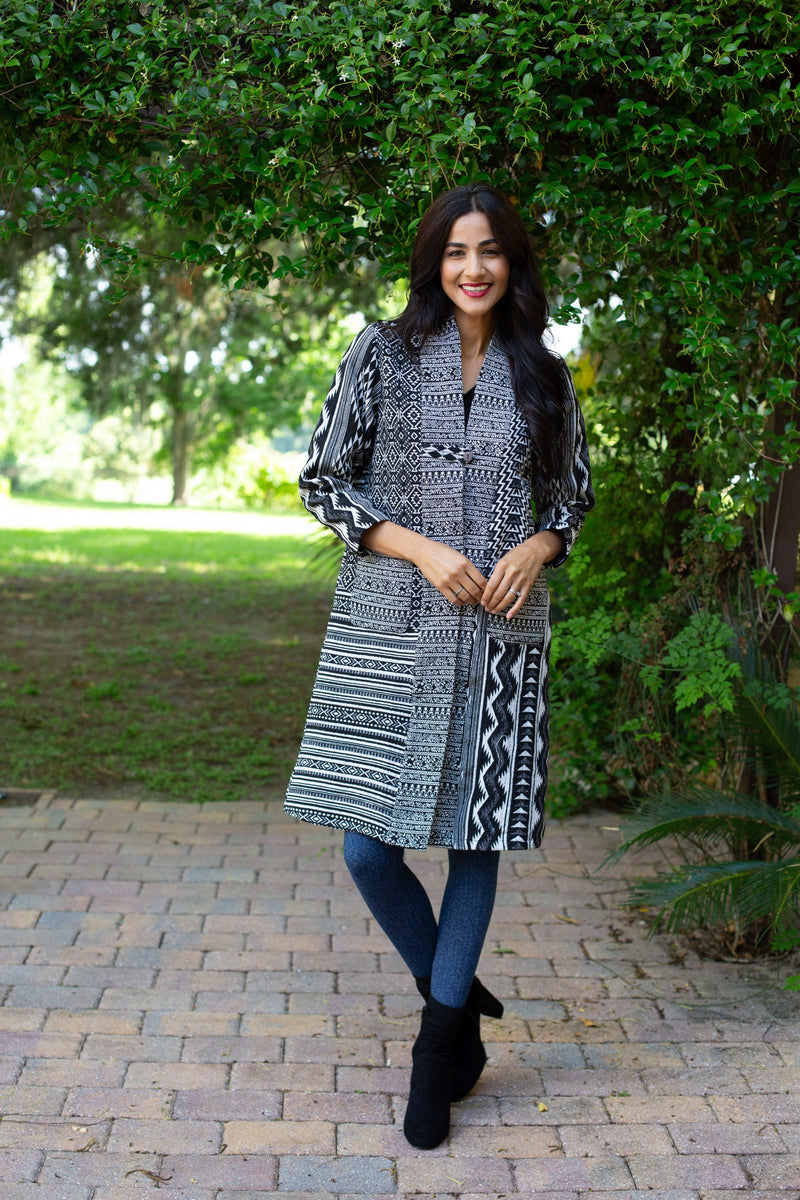 224661 Geometric Pattern Cotton Jacket – Sacred Threads, Inc