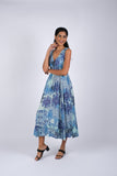225036 Enchanting Blue Meadow Summer Maxi Dress