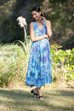 225036 Enchanting Blue Meadow Summer Maxi Dress