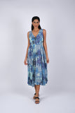 225036 Enchanting Blue Meadow Summer Maxi Dress