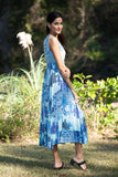 225036 Enchanting Blue Meadow Summer Maxi Dress