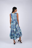 225036 Enchanting Blue Meadow Summer Maxi Dress