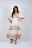 225087 White Tiered Serene Maxi Dress