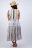 225116 Ethereal Stripes Tiered Boho Summer Dress