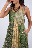 225124 Jungle Dreams Patchwork Maxi Dress with Buttons