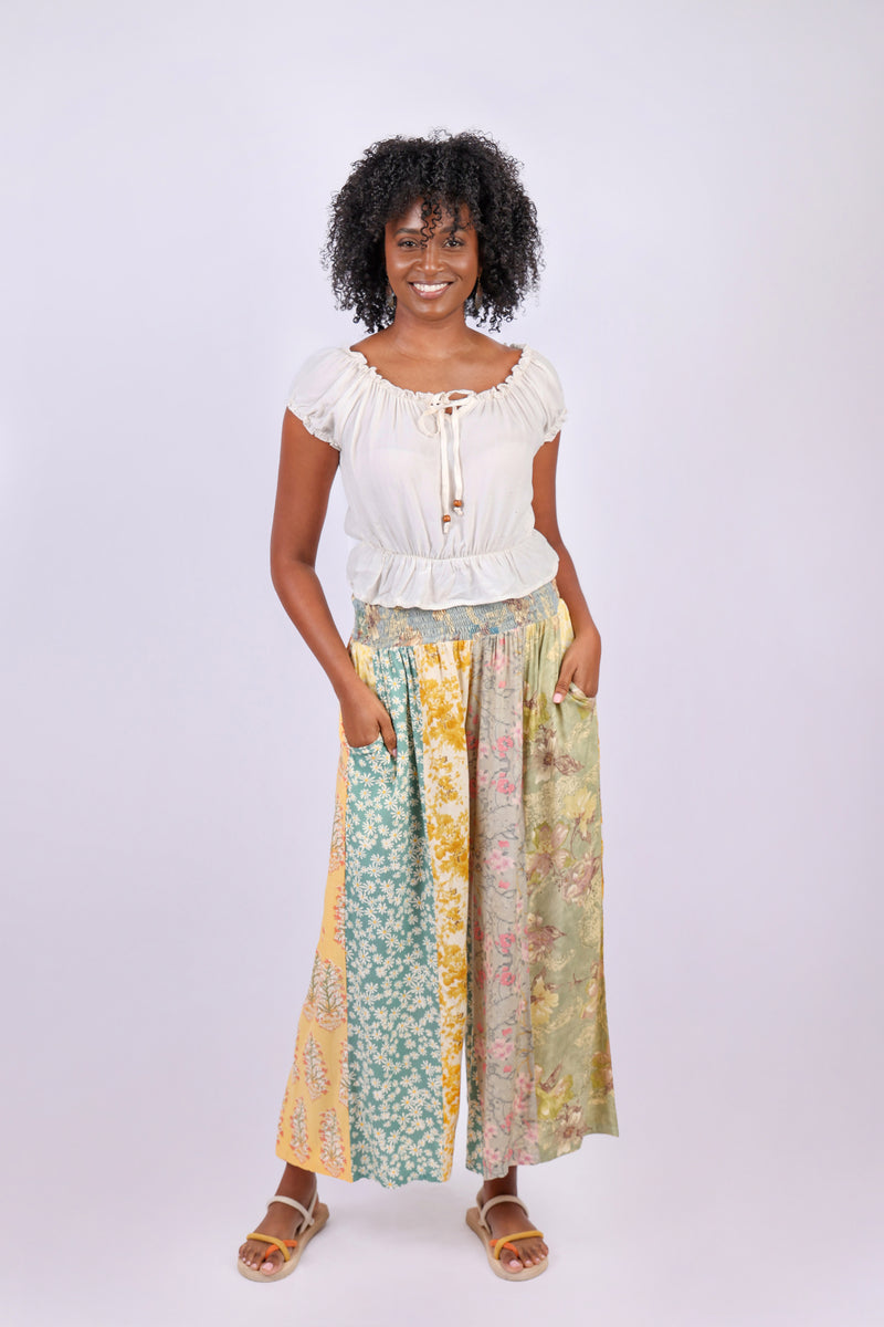 226066 Sunflower Petal Patch Palazzo Pants – Sacred Threads, Inc