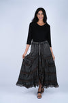 225910 Tierd Ruffle Skirt: Lace Detailing (Stonewash Colors)