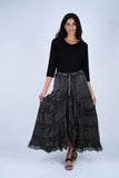 225910 Tierd Ruffle Skirt: Lace Detailing (Stonewash Colors)