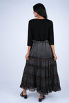 225910 Tierd Ruffle Skirt: Lace Detailing (Stonewash Colors)