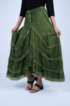 225910 Tierd Ruffle Skirt: Lace Detailing (Stonewash Colors)
