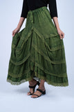225910 Tierd Ruffle Skirt: Lace Detailing (Stonewash Colors)