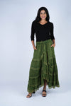 225910 Tierd Ruffle Skirt: Lace Detailing (Stonewash Colors)