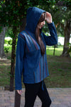 224561 Cozy Indigo Cotton Hoodie