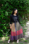224607 Boho Button-Down Rayon Skirt