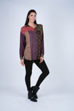 224612 Patchwork Button-Down Rayon Shirt