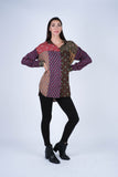 224612 Patchwork Button-Down Rayon Shirt