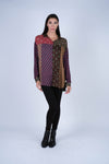 224612 Patchwork Button-Down Rayon Shirt