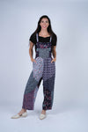 224628 Sacred Threads Floral Patchwork Overalls