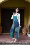224638XXL Patchwork Rayon Overalls