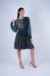 224645 Patchwork Smocked Rayon Dress