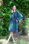 224645 Patchwork Smocked Rayon Dress