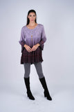 224651 Embroidered Lace Trim Rayon Tunic