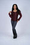 224652 Embroidered Button-Front Rayon Top