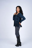 224653 Embroidered Peplum Rayon Top