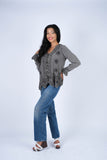 224653 Embroidered Peplum Rayon Top