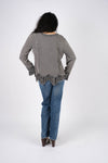 224653 Embroidered Peplum Rayon Top