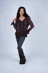 224653 Embroidered Peplum Rayon Top