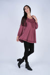 224654 Embroidered A-Line Rayon Top