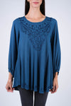 224654 Embroidered A-Line Rayon Top