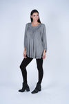 224654 Embroidered A-Line Rayon Top
