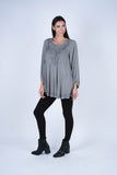 224654 Embroidered A-Line Rayon Top