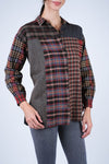 224658 Patchwork Plaid Cotton Shirt