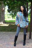 224666 Multicolor Striped Cotton Hoodie