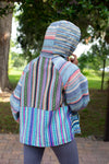 224666 Multicolor Striped Cotton Hoodie