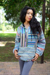 224666 Multicolor Striped Cotton Hoodie