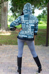 224669 Tassel Trim Patchwork Cotton Jacket