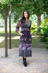 224674 Noir Collection Bohemian Patchwork Maxi Dress