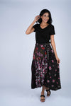 224676 Floral Noir Collection Wrap Skirt