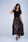 224676 Floral Noir Collection Wrap Skirt