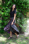 224676 Floral Noir Collection Wrap Skirt