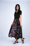 224676 Floral Noir Collection Wrap Skirt