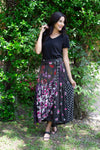 224676 Floral Noir Collection Wrap Skirt