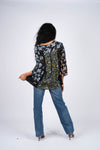 224681 Midnight Bloom Rayon Crepe Patchwork Top