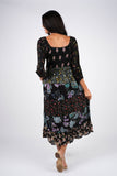 224690 Midnight Bloom Smocked Maxi Dress