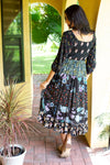 224690 Midnight Bloom Smocked Maxi Dress