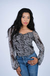 224694 Imperial Chiffon Paisley Ruched Blouse